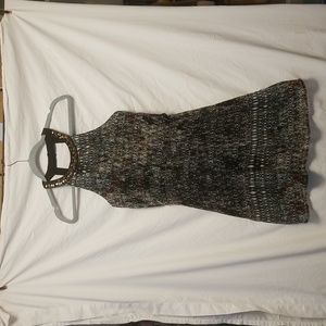 Womans Maurices Strappy Dress. Size Small. Beaded collar, lined, elastic waist.